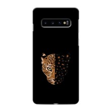 Чехол с леопардовым принтом на Samsung Galaxy S10e (Леопард на черном)