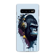 Чехол с Обезьянами Samsung Galaxy S10e - (AlphaPrint) – Горилла в наушниках