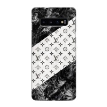 Чехол Стиль Louis Vuitton на Samsung Galaxy S10e – LV на белом