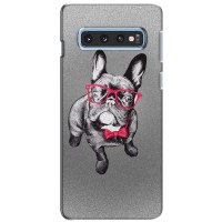 Чехол (ТПУ) Милые собачки для Samsung Galaxy S10e (Бульдог в очках)