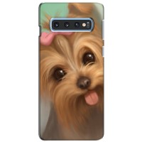 Чехол (ТПУ) Милые собачки для Samsung Galaxy S10e (Йоршенский терьер)