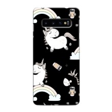 Чехол Unicorn на Samsung Galaxy S10e (Единорог с кофе)