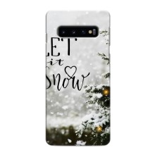 Новогодние, Праздничные Чехлы для Samsung Galaxy S10e - 2024 год – Let it snow