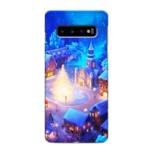 Рождественские Чехлы для Samsung Galaxy S10e (VPrint) (Рождественский город)