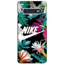 Силіконовый Чохол на Samsung Galaxy S10e з картинкою НАЙК (Квітковий Nike)