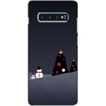 Чехлы на Новый Год Samsung Galaxy s10 Plus – Снеговички