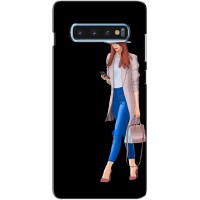 Чехол с картинкой Модные Девчонки Samsung s10 Plus (Девушка со смартфоном)