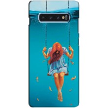 Чехол Стильные девушки на Samsung s10 Plus (Девушка на качели)
