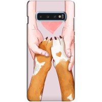 Чехол (ТПУ) Милые собачки для Samsung s10 Plus – Любовь к собакам
