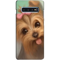 Чехол (ТПУ) Милые собачки для Samsung s10 Plus (Йоршенский терьер)