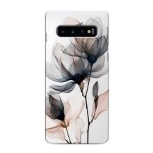 Чохол з квітковим принтом на Самсунґ Ґелексі S10 Плюс – Квіти на білому
