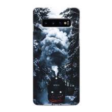 Новогодние, Праздничные Чехлы для Samsung Galaxy s10 Plus - 2024 год (Зимний поезд)