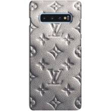 Текстурный Чехол Louis Vuitton для Самсунг С10 Плюс (Бежевый ЛВ)