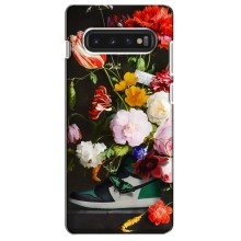 Брендновые Чехлы для Samsung Galaxy S10 - (PREMIUMPrint) (Nike цветы)