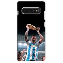 Чехлы Лео Месси Аргентина для Samsung S10 (Счастливый Месси)