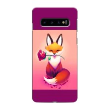 Чохли з картинкою Лисичка для Samsung Galaxy S10 (VPrint) (Лиса з трояндою)