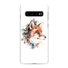 Чохли з картинкою Лисичка для Samsung Galaxy S10 (VPrint) (Лиса в квітах)
