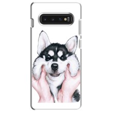 Чохол з Хаскі Samsung S10 - (AlphaPrint) (Хаскі улибака)