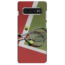 Чехлы с принтом Спортивная тематика для Samsung S10 – Ракетки теннис