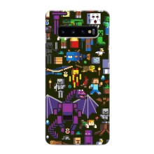 Чохол Майнкрафт на Samsung Galaxy S10 (AlphaPrint) Minecraft (Колаж Майнкрафт)
