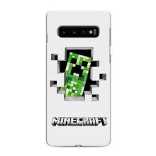 Чохол Майнкрафт на Samsung Galaxy S10 (AlphaPrint) Minecraft (кріпер Майнкрафт)