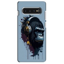 Чохол з Мавпами Samsung S10 - (AlphaPrint) (Горила в навушниках)