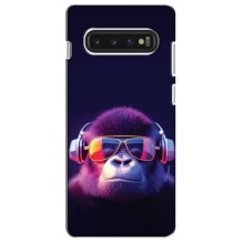 Чехол с Обезьянами Samsung S10 - (AlphaPrint) (Стильная обезьяна)