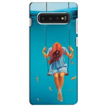 Чехол Стильные девушки на Samsung S10 (Девушка на качели)