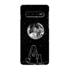 Чохол з малюнком кіт на Samsung Galaxy S10 – Дівчина з котом