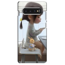 Девчачий Чехол для Samsung S10 (Девочка с игрушкой)