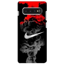 Силиконовый Чехол на Samsung Galaxy S10 с картинкой Nike (Nike дым)