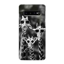 Силіконовий чохол з КАРТИНКАМИ літо для Samsung Galaxy S10 (AlphaPrint) (Жирафи в окулярах)