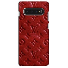 Текстурный Чехол Louis Vuitton для Самсунг s10 – Красный ЛВ