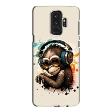 Чехол с Обезьянами Samsung S9 Plus G965 - (AlphaPrint) (Макака в наушниках)