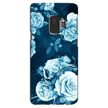 Чехлы (ART) Цветы на Samsung Galaxy S9, G960 (VPrint) (Голубые Бутоны)