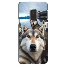 Чехол с Хаски для Samsung S9, G960 - (AlphaPrint) (Селфи ХАски)