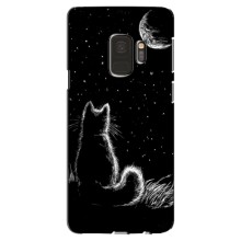 Чехол с принтом для Samsung Galaxy S9, G960 (AlphaPrint) Модные коты – Котик и луна