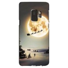 Новогодние, Праздничные Чехлы для Samsung Galaxy S9, G960 - 2024 год (Санта на луне)