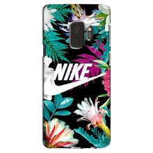 Силіконовый Чохол на Samsung Galaxy S9, G960 з картинкою НАЙК (Квітковий Nike)