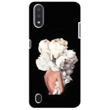 Чехлы (ART) Цветы на Sansung Galaxy M01 Core (A013F) (VPrint) (Білі квіти)