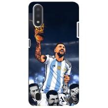 Чехлы для Sansung Galaxy M01 Core (A013F) (Leo чемпион) (AlphaPrint) (Месси с кубком)
