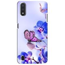 Чохли з квітами для Sansung Galaxy M01 Core (A013F) (VPrint) (Метелик на квітах)