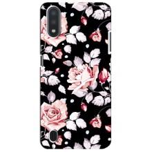 Чохли з квітами для Sansung Galaxy M01 Core (A013F) (VPrint) (Квіти на чорному)