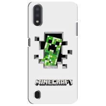 Чехол Майнкрафт на Sansung Galaxy M01 Core (A013F) (AlphaPrint) Minecraft (крипер Майнкрафт)