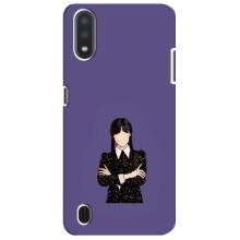 Чехлы Венсдей на Sansung Galaxy M01 Core (A013F) Уэнсдей (AlphaPrint) (Уэнздей в черном)