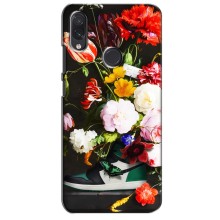 Брендновые Чехлы для Sansung Galaxy M01s - (PREMIUMPrint) (Nike цветы)