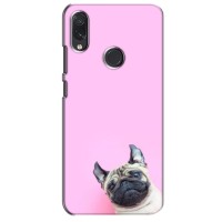 Бампер для Sansung Galaxy M10s с картинкой "Песики" (Собака на розовом)