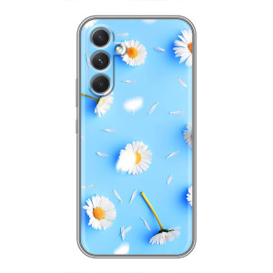 Чехол с Цветами для Sony Xperia 1 VI (ромашки на голубом)