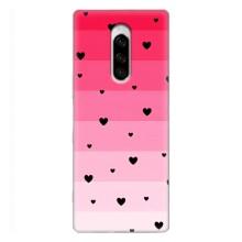 Чехлы с тематикой "Маленькие Сердечки" на Sony Xperia 1 (Чорные сердечки)