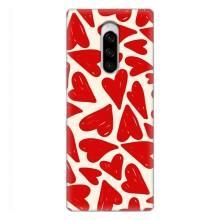 Чехлы с тематикой "Маленькие Сердечки" на Sony Xperia 1 (Красные сердечка)